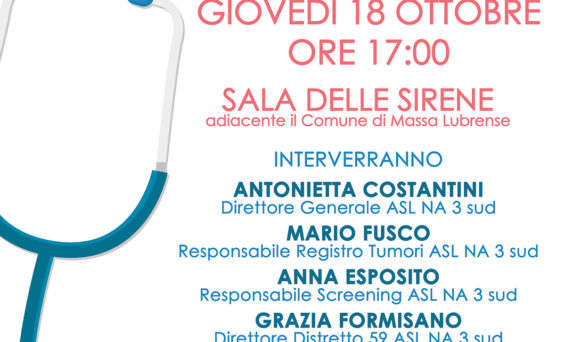 MASSA LUBRENSE – 18 OTTOBRE ALLE ORE 18:00 PRESENTAZIONE DATI DEL REGISTRO TUMORI IN PENISOLA.