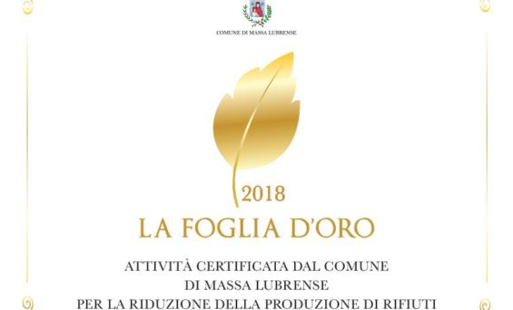 MASSA LUBRENSE – UNA FOGLIA D’ORO IN PREMIO ALLE ATTIVITÀ TURISTICHE “VIRTUOSE”.