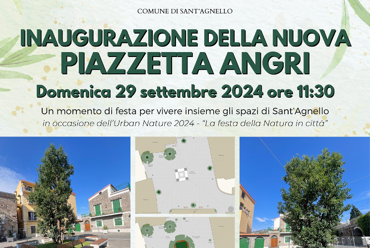 SANT’AGNELLO: DOMENICA 29 INUGURAZIONE NUOVA PIAZZETTA ANGRI