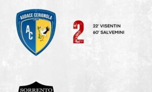 CAMPIONATODI CALCIO DI SERIE C:  IL SORRENTO SCONFITTO IN CASA DELL’AUDACE CERIGNOLA