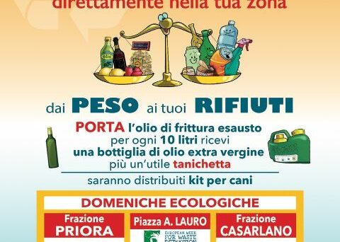 SORRENTO; DA DOMENICA 20 OTTOBRE RITORNA L’ISOLA ECOLOGICA