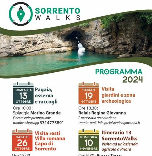 SORRENTO WALKS: DOMENICA 10, PASSEGGIATA DA PIAZZA TASSO A PRIORA