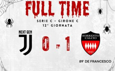 CAMPIONATO DI CALCIO DI SERIE C, GIRONE C: IL SORRENTO VINCE IN CASA DELLA JUVENTUS NEXT GEN