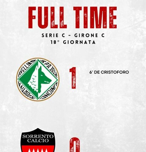 CAMPIONATO DI CALCIO DI SERIE C, GIRONE C: IL SORRENTO SCONFITTO DALL’AVELLINO 1-0