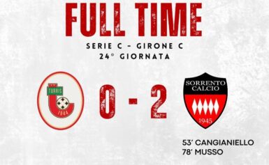 CAMPIONATO DI CALCIO DI SERIE C, GIRONE C: IL SORRENTO VINCE IN CASA DELLA TURRIS 2-0